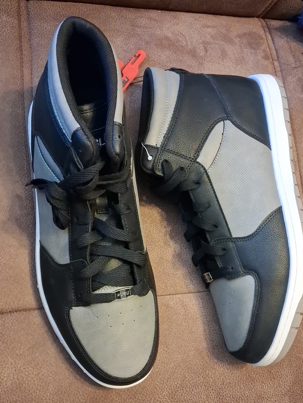 Fubu Heritage Men's High-Top Athletic Sneakers in Black and Gray Size 13